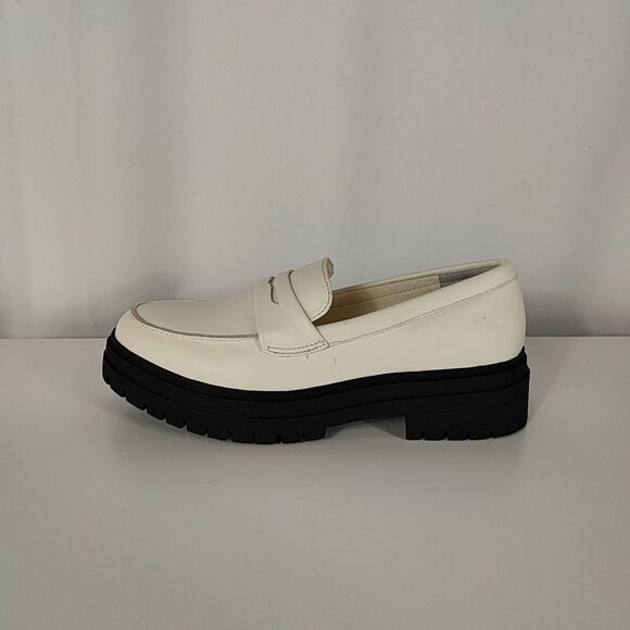 Quince Shoes - Quince Women Italian Leather Lug Sole Loafer Cream 7.5